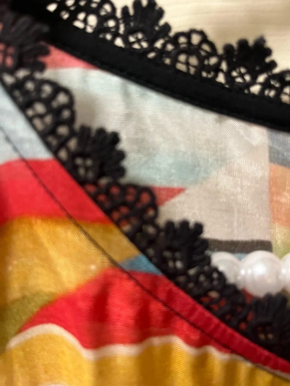 Anthropologie Conditions Apply Multi-Color Geometric Boho Blouse Plus Size 2X - Picture 3 of 8